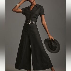 The Colette Wrap Jumpsuit by Maeve Linen Edition Anthropologie